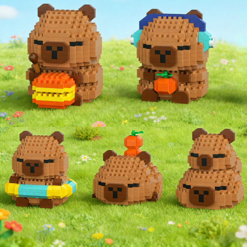 Cute Capybara Adult Building Blocks DIY Animal Series Model Kit Gift Set - 1 Set 400+PCS