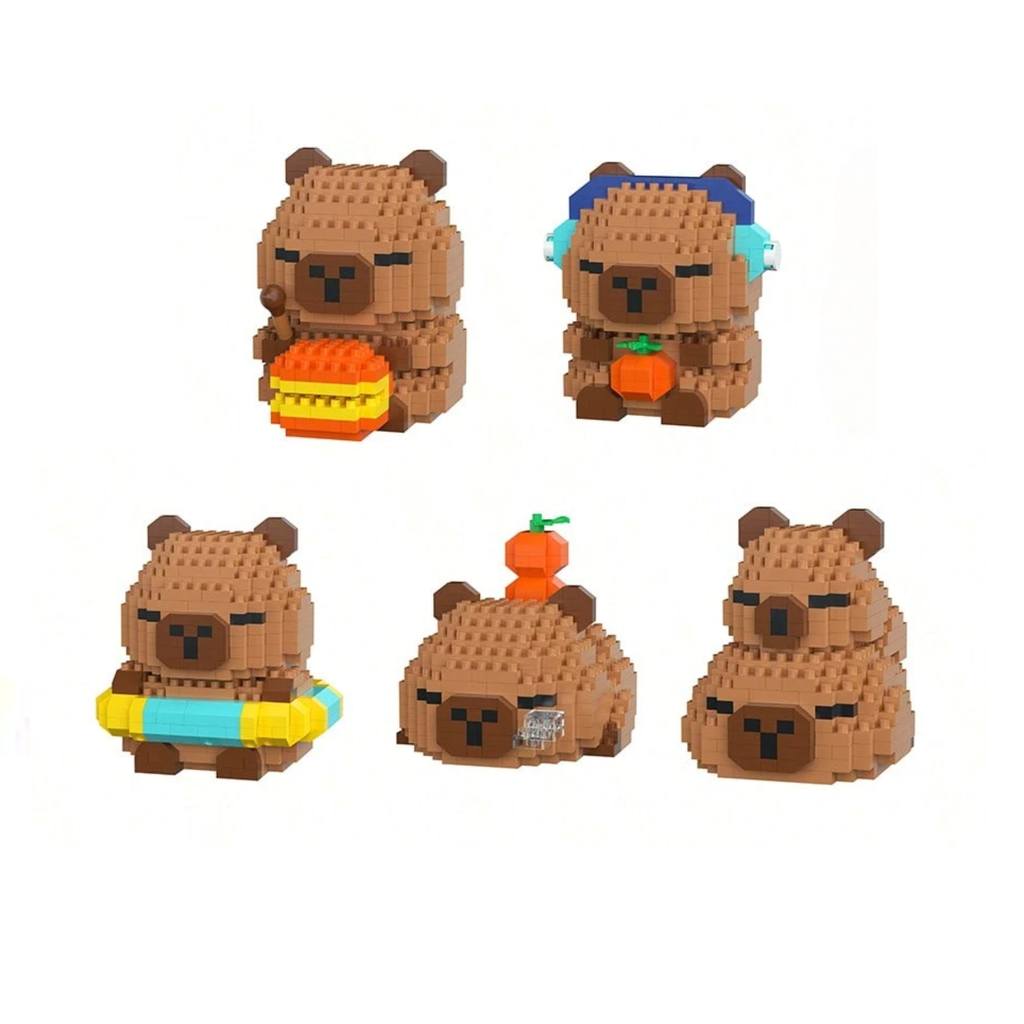 Cute Capybara Adult Building Blocks DIY Animal Series Model Kit Gift Set - 1 Set 400+PCS