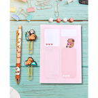 Capybara Stationery Set – Kawaii Notepad, Pen & Clips