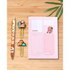 Capybara Stationery Set – Kawaii Notepad, Pen & Clips