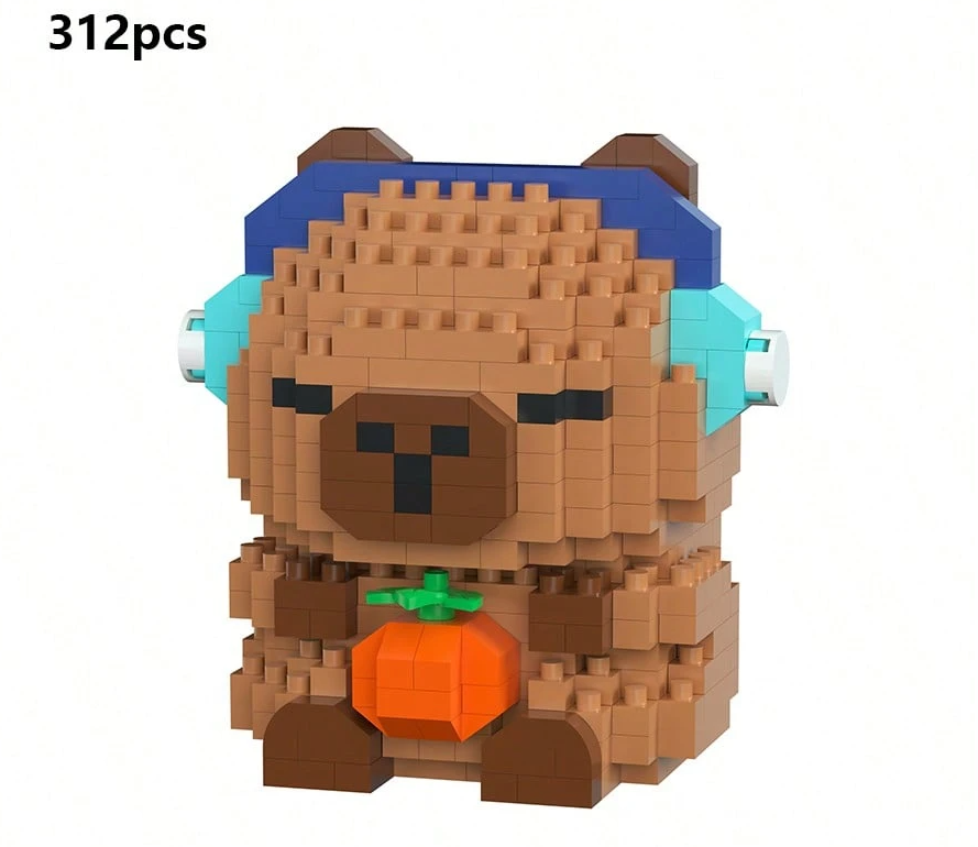 Cute Capybara Adult Building Blocks DIY Animal Series Model Kit Gift Set - 1 Set 400+PCS