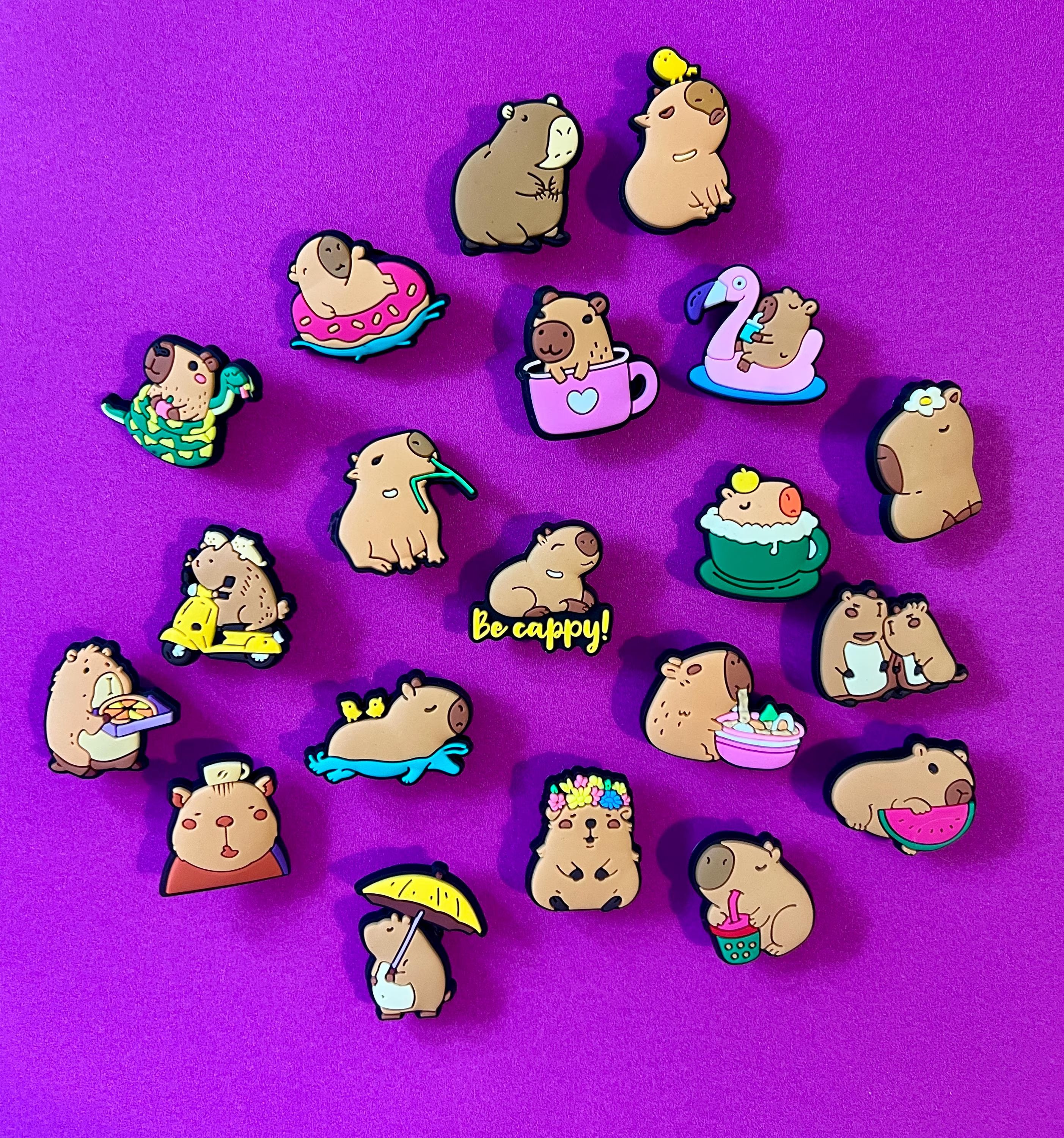 12pcs Cute Capybara Croc Charms