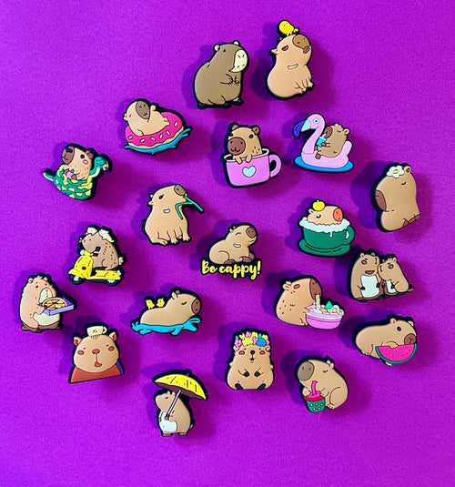 12pcs Cute Capybara Croc Charms